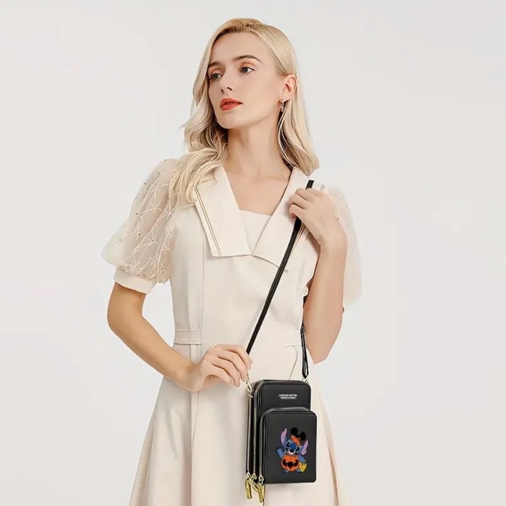 Black Crossbody Bag with Cartoon Design - Picture 4 of 7